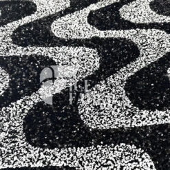 Wavy White Black On Black Stretch Velvet Sequin Fabric -Luxtex Store WavySequinStretchVelvetFabricbyTheYard WhiteBlackonBlackVelvetforApparel Costume Decor4