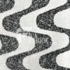 Wavy White Black On White Stretch Velvet Sequin Fabric