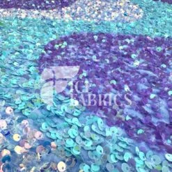 Wavy Baby Blue Lavender Iridescent On Blue Stretch Velvet Sequin Fabric -Luxtex Store WavySequinStretchVelvetFabricbyTheYard WideBabyBlueLavenderIridescentonBlueVelvetforApparel Costume Decor3