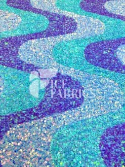 Wavy Baby Blue Lavender Iridescent On Blue Stretch Velvet Sequin Fabric -Luxtex Store WavySequinStretchVelvetFabricbyTheYard WideBabyBlueLavenderIridescentonBlueVelvetforApparel Costume Decor5