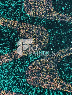 Wavy Hunter Green Iridescent Orange On Green Stretch Velvet Sequin Fabric 13 Wavy Hunter Green Iridescent Orange On Green Stretch Velvet Sequin Fabric -Luxtex Store WavySequinStretchVelvetFabricbyTheYard WideHunterGreenIridescentOrangeonGreenVelvetforApparel Costume Decor3