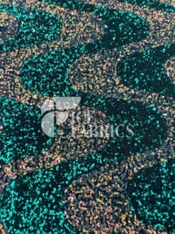 Wavy Hunter Green Iridescent Orange On Green Stretch Velvet Sequin Fabric 16 Wavy Hunter Green Iridescent Orange On Green Stretch Velvet Sequin Fabric -Luxtex Store WavySequinStretchVelvetFabricbyTheYard WideHunterGreenIridescentOrangeonGreenVelvetforApparel Costume Decor6