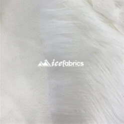White Shaggy Mohair Long Pile Faux Fur Fabric By The Yard