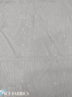 White Stretch Sequin Fabric On Mesh -Luxtex Store WhiteDamaskStretchSequinFabricOnMesh7