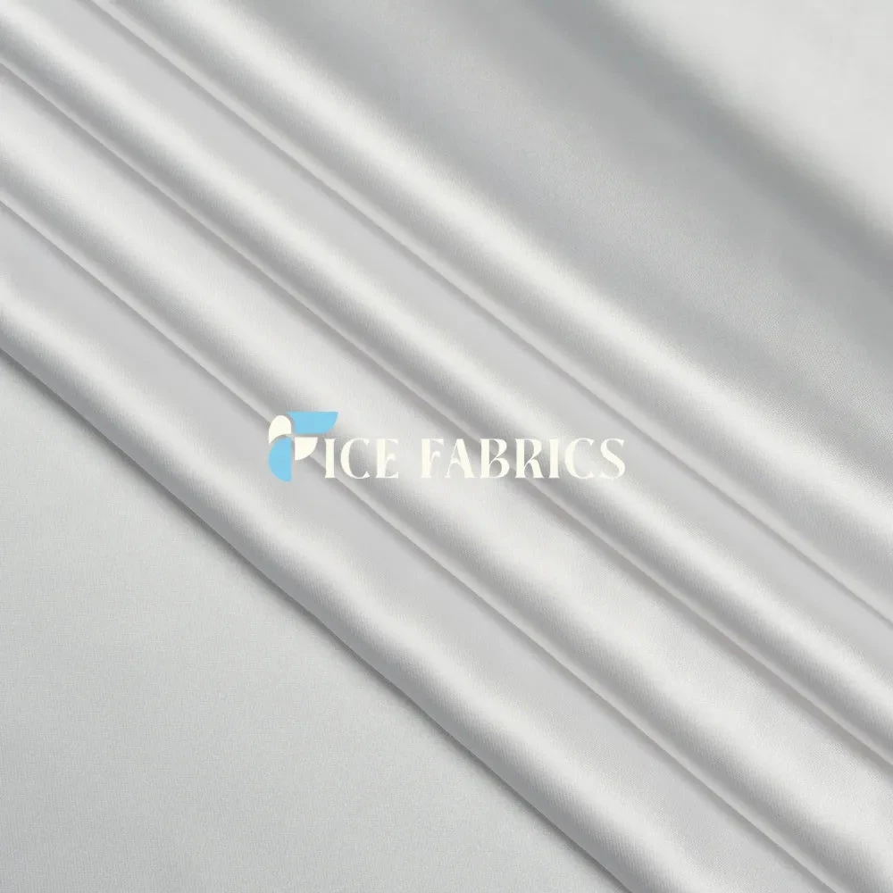 White Luxury Silk Stretch Satin Fabric 3 White Luxury Silk Stretch Satin Fabric