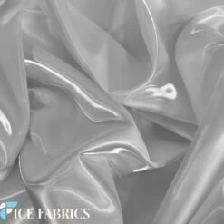 White Reflective Liquid Crystal Silky Satin Fabric -Luxtex Store WhiteReflectiveLiquidThickSilkySatinCrystal3
