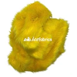 Yellow Shaggy Mohair Long Pile Faux Fur Upholstery Fabric -Luxtex Store Yellow3