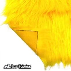 Yellow IceFabrics Square Shaggy Long Pile Faux Fur Fabric -Luxtex Store YellowIceFabricsSquareShaggyLongPileFauxFurFabric 3