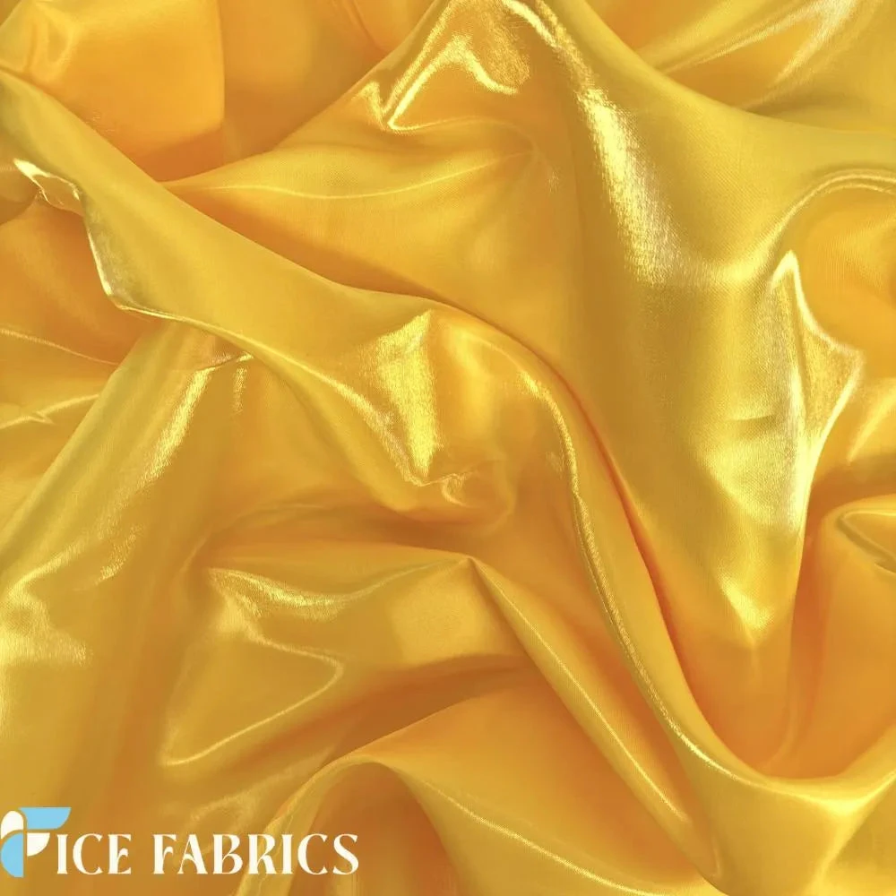 Yellow Reflective Liquid Crystal Silky Satin Fabric 5 Yellow Reflective Liquid Crystal Silky Satin Fabric - Image 3