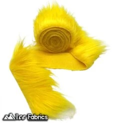 Yellow Shaggy Mohair Strips Ribbon Faux Fur Fabric Pre Cut Roll -Luxtex Store YellowShaggyMohairStripsRibbonFauxFurFabricPreCutRoll 2