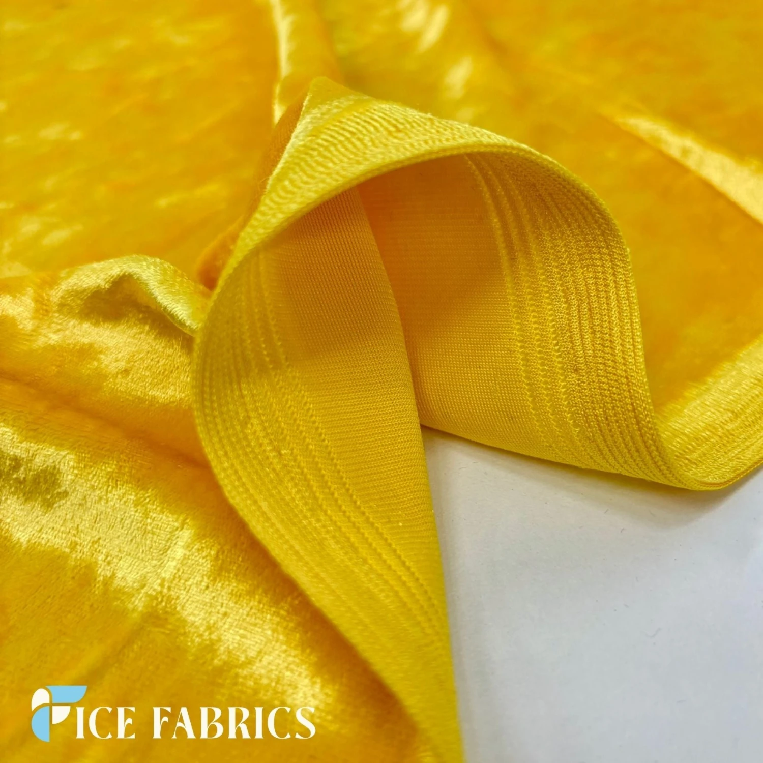 Yellow Stretch Crushed Velvet Fabric By The Roll 6 Yellow Stretch Crushed Velvet Fabric By The Roll - Image 4