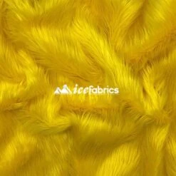 Yellow Shaggy Mohair Long Pile Faux Fur Upholstery Fabric