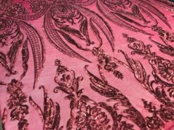 Arabic Designed Burgundy Embroidered 4 Way Stretch Sequin Fabric Sold By The Yard 11 Arabic Designed Burgundy Embroidered 4 Way Stretch Sequin Fabric Sold By The Yard -Luxtex Store arabic designed burgundy embroidered 4 way stretch sequin fabric sold by the yard 390170