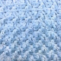 Baby Blue Minky Rose Rosebud Fabric Blanket Fabric