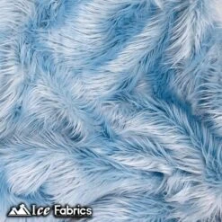 Baby Blue Shaggy Mohair Faux Fur Fabric Wholesale (20 Yards Bolt)