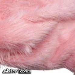 Luxtex Store -Luxtex Store baby pink shaggy mohair faux fur fabric wholesale 20 yards bolt 999582
