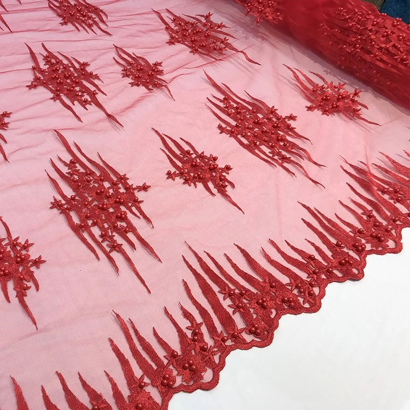 Beaded Embroidered Floral Mesh Dress Lace Fabric By Yard 13 Beaded Embroidered Floral Mesh Dress Lace Fabric By Yard - Image 11