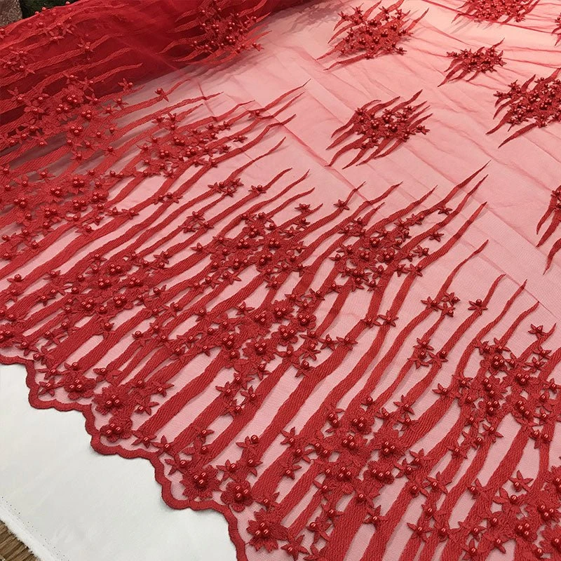 Beaded Embroidered Floral Mesh Dress Lace Fabric By Yard 12 Beaded Embroidered Floral Mesh Dress Lace Fabric By Yard - Image 10