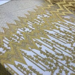 Beaded Embroidered Geometric Handmade Lace Fabric By The Yard -Luxtex Store beaded embroidered geometric handmade lace fabric by the yard 250975