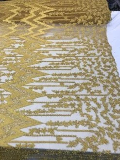 Beaded Embroidered Geometric Handmade Lace Fabric By The Yard -Luxtex Store beaded embroidered geometric handmade lace fabric by the yard 736659