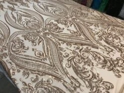 Beige Arabic Design Embroidered 4 Way Stretch Sequin Fabric Sold By The Yard -Luxtex Store beige arabic design embroidered 4 way stretch sequin fabric sold by the yard 180384