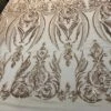 Beige Arabic Design Embroidered 4 Way Stretch Sequin Fabric Sold By The Yard -Luxtex Store beige arabic design embroidered 4 way stretch sequin fabric sold by the yard 635126