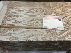 Beige Arabic Design Embroidered 4 Way Stretch Sequin Fabric Sold By The Yard -Luxtex Store beige arabic design embroidered 4 way stretch sequin fabric sold by the yard 858010