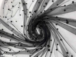 Black Pearls Lace Beaded Fabric On Tulle For Bridal Fabric -Luxtex Store black pearls lace beaded fabric on tulle for bridal fabric 103996