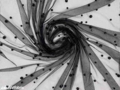 Black Pearls Lace Beaded Fabric On Tulle For Bridal Fabric