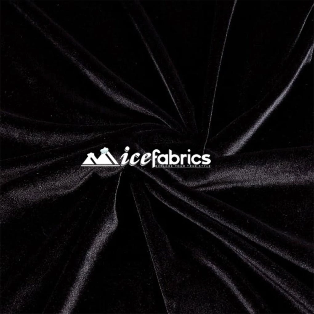 Black Velvet Fabric (30 Yards Bolt) Stretch Velvet Fabric 3 Black Velvet Fabric (30 Yards Bolt) Stretch Velvet Fabric