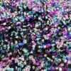 Blue Magenta And Silver 3 Tone 4 Way Stretch Sequin Fabric On Black Mesh Lace
