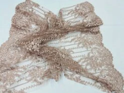 Blush Lace Fabric _ Embroidered Floral Flowers Lace On Mesh Fabric -Luxtex Store blush lace fabric embroidered floral flowers lace on mesh fabric 538260