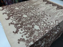 Blush Luxury Design Embroidered 4 Way Stretch Sequin Fabric Sold By The Yard -Luxtex Store blush luxury design embroidered 4 way stretch sequin fabric sold by the yard 177349