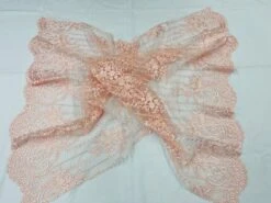 Blush Pink Lace Fabric _ Embroidered Floral Flowers Lace On Mesh Fabric -Luxtex Store blush pink lace fabric embroidered floral flowers lace on mesh fabric 146048