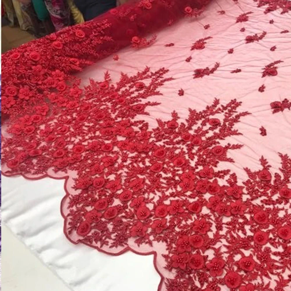 Bridal Wedding Beaded Mesh Lace Fabric 9 Bridal Wedding Beaded Mesh Lace Fabric - Image 7