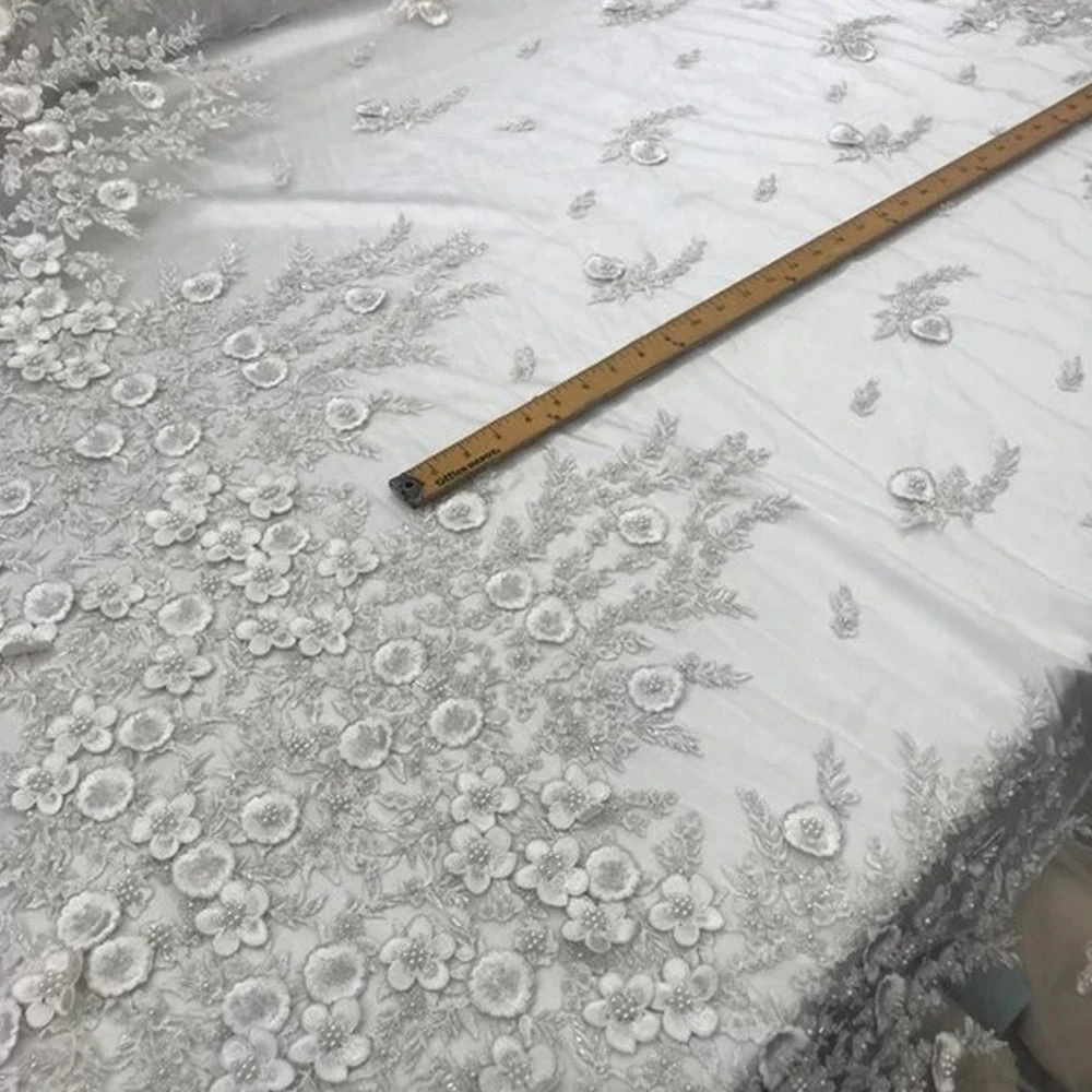 Bridal Wedding Beaded Mesh Lace Fabric 17 Bridal Wedding Beaded Mesh Lace Fabric - Image 15