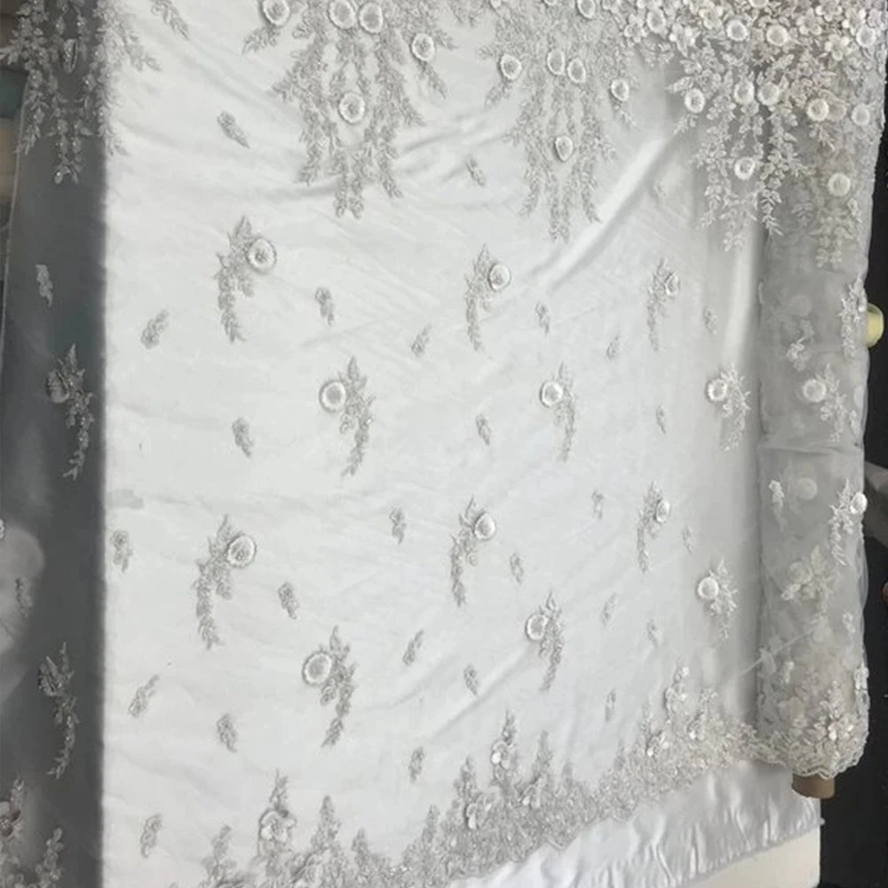 Bridal Wedding Beaded Mesh Lace Fabric 20 Bridal Wedding Beaded Mesh Lace Fabric - Image 18