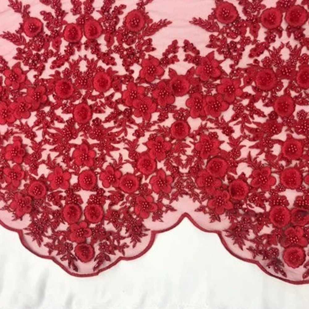 Bridal Wedding Beaded Mesh Lace Fabric 10 Bridal Wedding Beaded Mesh Lace Fabric - Image 8