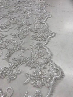 Bridal Wedding Dress Fabric - Beaded Mesh Lace -Luxtex Store bridal wedding dress fabric beaded mesh lace 334401