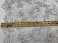 Bridal Wedding Dress Fabric - Beaded Mesh Lace -Luxtex Store bridal wedding dress fabric beaded mesh lace 556408