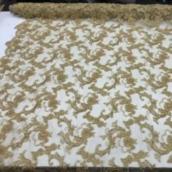 Bridal Wedding Dress Fabric - Beaded Mesh Lace -Luxtex Store bridal wedding dress fabric beaded mesh lace 681064