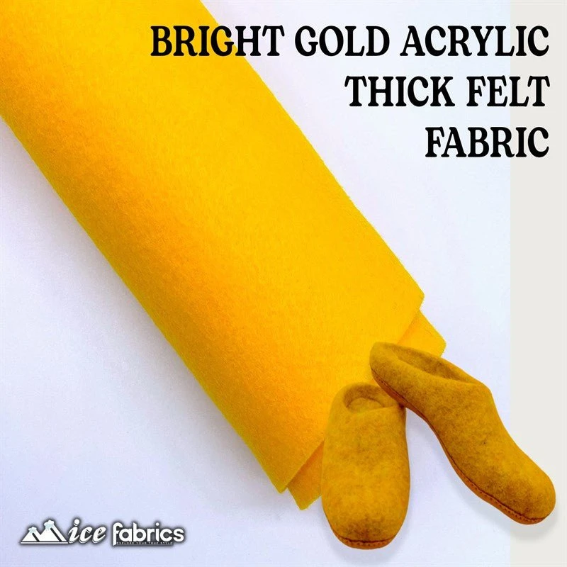 Bright Gold Acrylic Felt Fabric / 1.6mm Thick _ 72” Wide 5 Bright Gold Acrylic Felt Fabric / 1.6mm Thick _ 72” Wide - Image 3