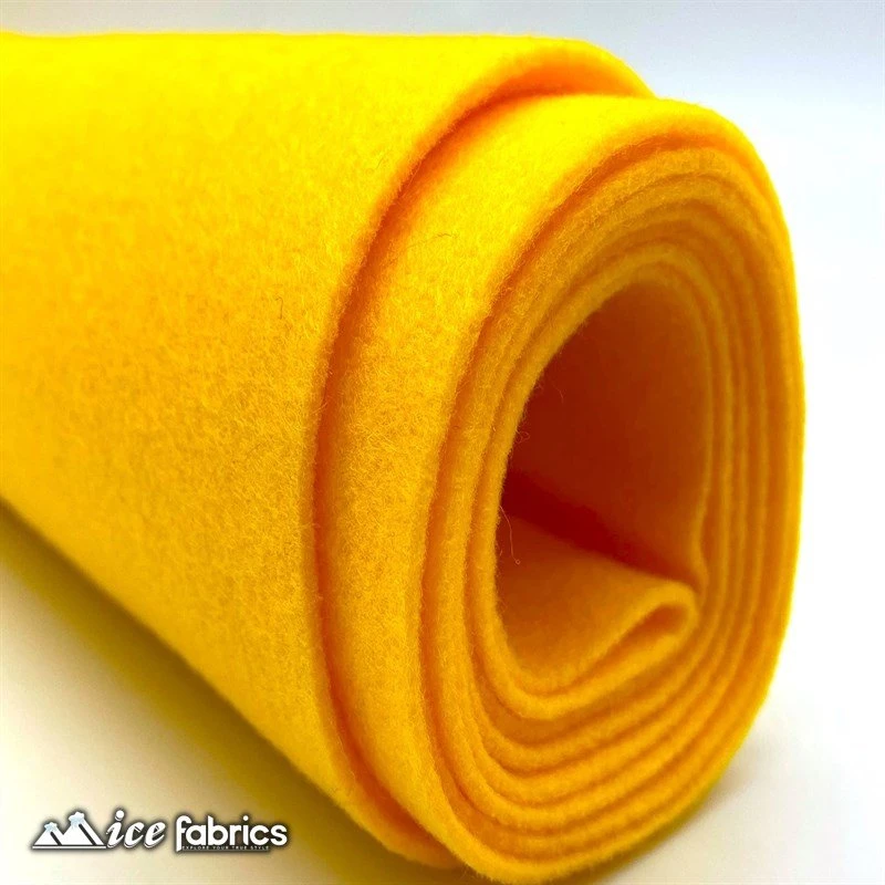 Bright Gold Acrylic Felt Fabric / 1.6mm Thick _ 72” Wide 3 Bright Gold Acrylic Felt Fabric / 1.6mm Thick _ 72” Wide