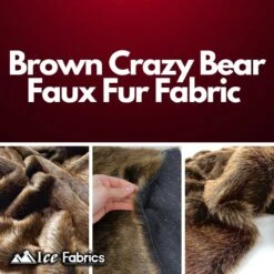 Brown Crazy Bear Faux Fur Fabric By The Yard -Luxtex Store brown crazy bear faux fur fabric by the yard 239867