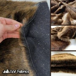 Brown Crazy Bear Faux Fur Fabric By The Yard -Luxtex Store brown crazy bear faux fur fabric by the yard 299003
