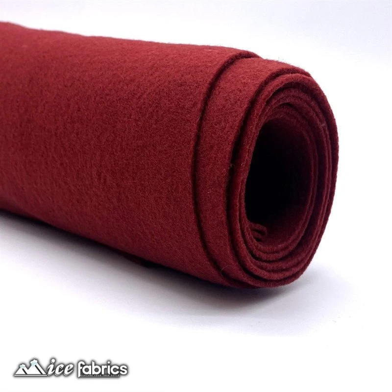 Burgundy Acrylic Felt Fabric / 1.6mm Thick _ 72” Wide 3 Burgundy Acrylic Felt Fabric / 1.6mm Thick _ 72” Wide