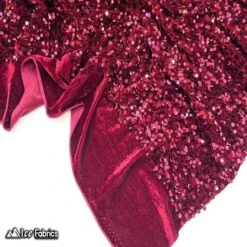 Burgundy Emma Embroidery Sequin Velvet Fabric By The Yard -Luxtex Store burgundy emma embroidery sequin velvet fabric by the yard 988733