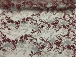 Burgundy Ivory And Silver Sequin Floral Bridal Fabric/ Beaded Fabric/ 3D Lace Fabric -Luxtex Store burgundy ivory and silver sequin floral bridal fabric beaded fabric 3d lace fabric 595220