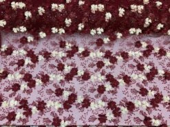 Burgundy Ivory Pearls Lace Beaded Fabric On Tulle For Bridal Fabric -Luxtex Store burgundy ivory pearls lace beaded fabric on tulle for bridal fabric 367282