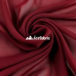 Burgundy Mia Chiffon Fabric / 60’’ Wide Soft Chiffon Sheer Fabric